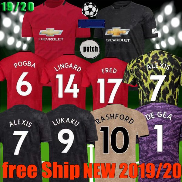 

new manchester 2019 2020 men women united soccer jersey 18 19 20 lukaku martial pogba rashford goalkeeper jerseys utd alexis football shirt, Black;yellow