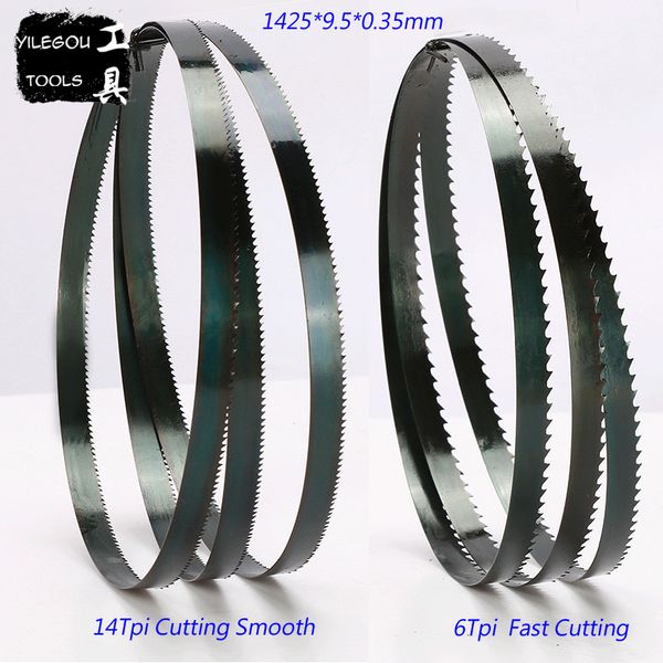 

2 pieces 8" band saw blades 1425*9.5*0.35mm*6 teeth woodworking band saw blades durable 9.5*0.35*1425mm*14tpi cut straight line