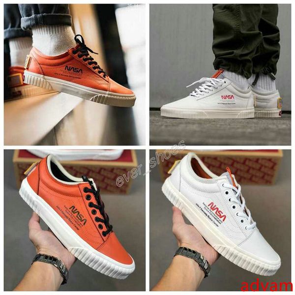 

2019 новый nasa space voyager old skool true white orange canvas дизайнерская обувь модные женские мужские повседневные кроссовки 35-44