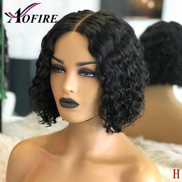

360 lace frontal human hair wigs naturer black for black women brazilian remy hair wig short bob curly 150% pre plucked, Black;brown