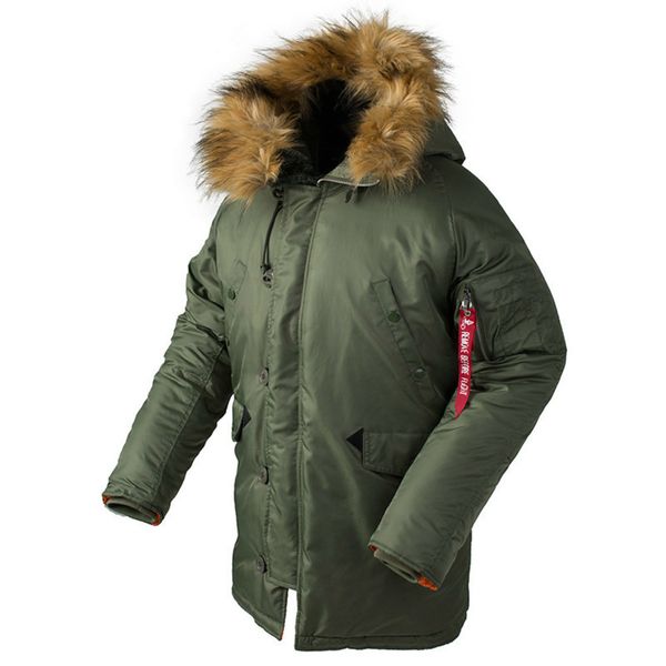 

2019 winter n3b puffer jacket men long canada coat military fur hood warm trench camouflage tactical bomber army korean parka, Black;brown