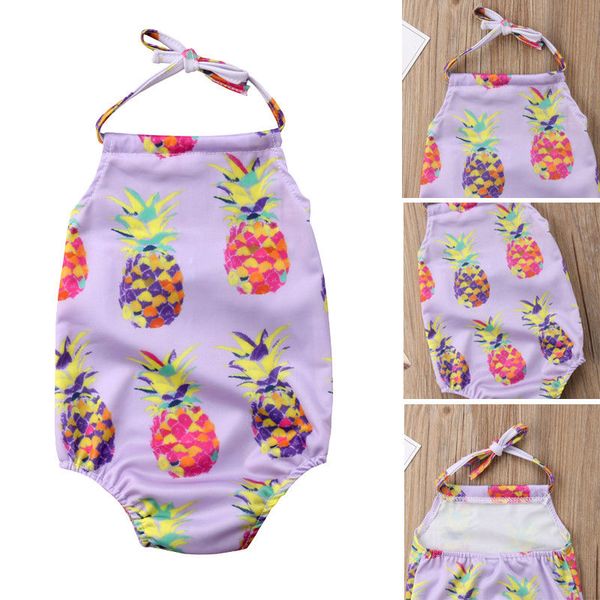 

2019 new baby girls pineapple swimwear kids bikini swimming suit beachweear swimsuit, White;black