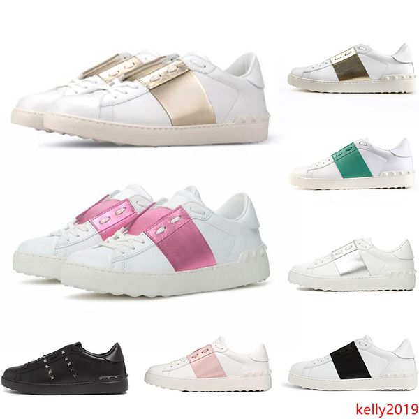 

новые роскошные дизайнерские туфли на платформе мужчины женщины заклепки щепка черный зеленый розовый полосатый кожа повседневная обувь разм