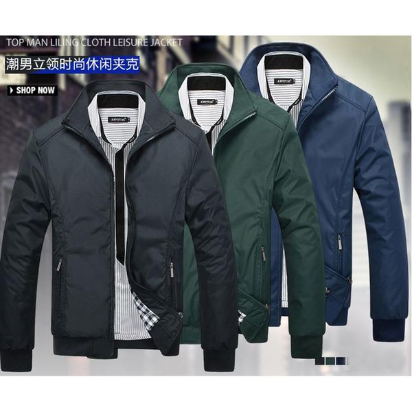 

drop shipping shujin 2019 new fashion single youth collar jacket spring and autumn casual business men's jacket men's, Black;brown