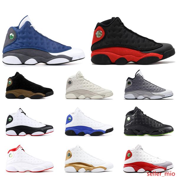 

new 13s men basketball shoes high court purple black cat bred chicago hyper royal wheat jumpman 13 mens athletic sports sneakers