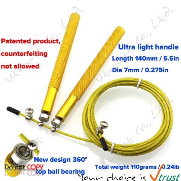 

speed jump rope with aluminum handle and 360 degree rotating ball bearing