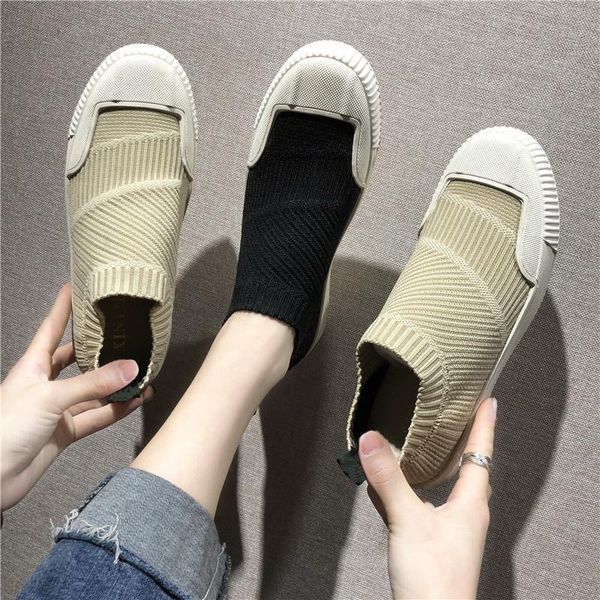 

2020 new arrival summer fashion men flying woven canvas flats casual sneaker loafers driving lazy shoes mens canvas shoes, Black