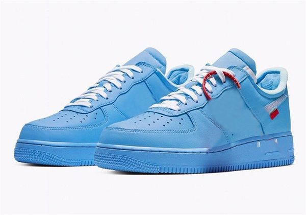 

2019 off authentic air force1 1 low mca university blue white red metallic silver ci1173-400 man woman running shoes sports sneakers