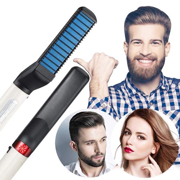 

multifunctional quick beard straightener comb multifunctional hair curler straightening permed clip comb styler electric hair tool for men