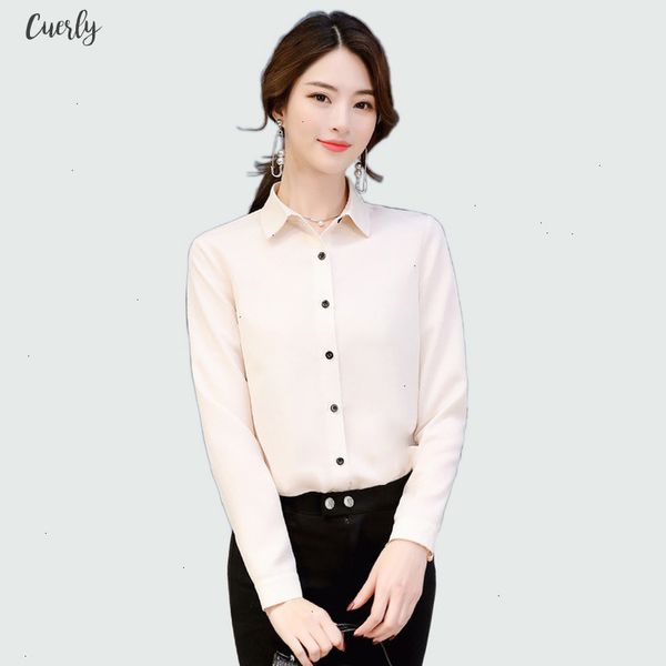 

long women sleeved solid chiffon blouse office lady spring summer plus size blouses ol style shirts blusas chemise femme, White