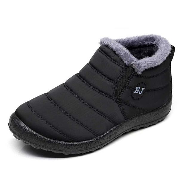 

men shoes winter 2019 warm male boots antiskid bottom boots men waterproof slip on shoes zapatos de hombre winter sneakers, Black