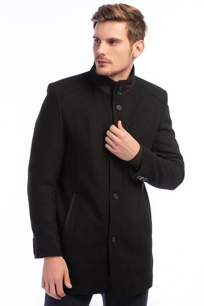 

dewberry men 's black overcoat-1020001z8357, Black;brown