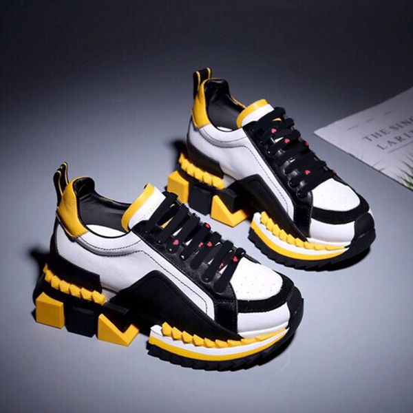 

fashion casual shoes sneakers new high version leisure sports thick bottom cowhide couple men and women round head low-shoes type3
