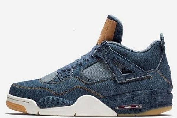 

4 release denim s blue jean jiont limited man basketball sneaker authentic quality outdoor shoes