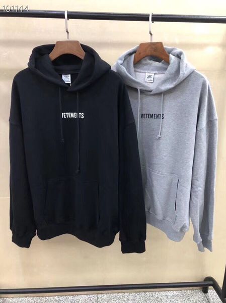 

New vetement hoodie autumn winter fa hion ca ual treetwear vetement weat hirt vetement hoodie pullover xl, Black