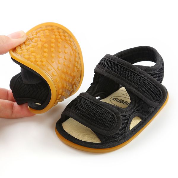 

2020 new summer sandals for baby girls soft sole toddler first walkers toddler girl shoes baby boy flat sandales crib shoes t200624, Black;red