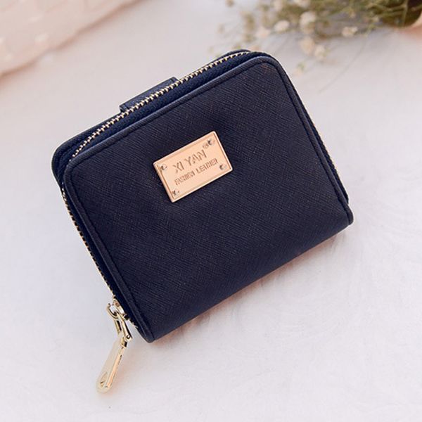 

fashion pu leather wallet female brand new short wallet women coin purses holder small zipper wallets 5 colors, Red;black