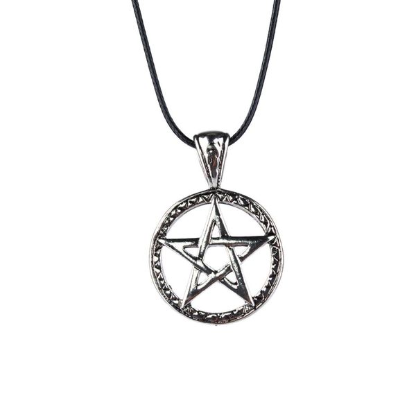 

mysterious talisman viking odin's pentagram charms pendant rune necklace, Silver