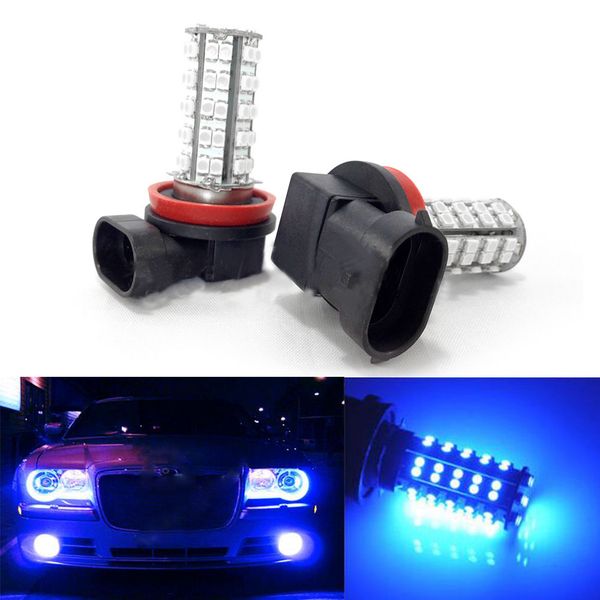 

2pcs h11 68 smd car auto fog daytime driving light drl led bulb lamps super blue