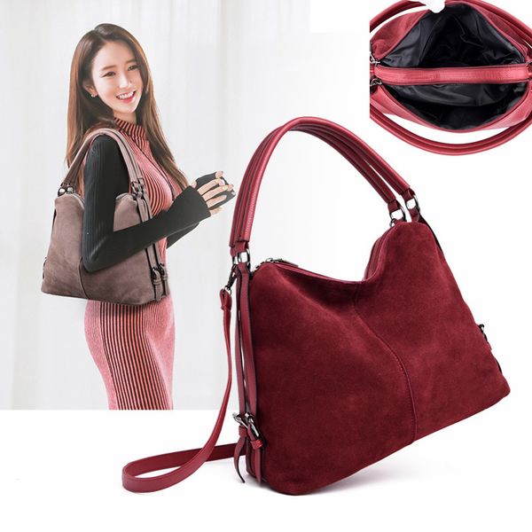 

big casual tote shoulder bag female suede women's handbag leather tassel large red black blue ladies hand bags for women 2019 t200622