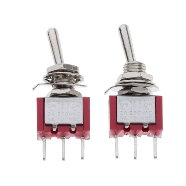 

2x 3pin miniature metal toggle switches spdt on-on pcb lug high quality