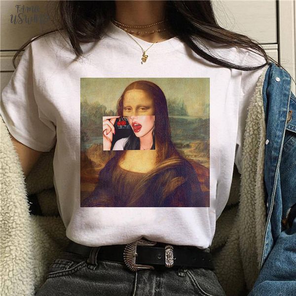 

2020 new korean women t shirt fashion print vintage tshirt funny t shirt harajuku summer tee shirt femme shirts, White