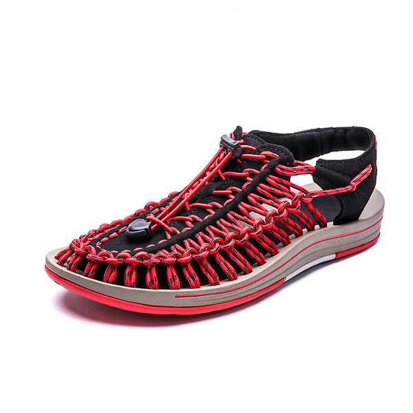 

pupuda men sandals flat breathable gladiator sandals male lightweight handmade rome casual shoes summer plus size, Black
