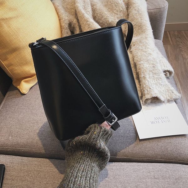 

текстурированные простого ретро ведро мешок женщин в 2019 новый стиль повседневная сумка плеча