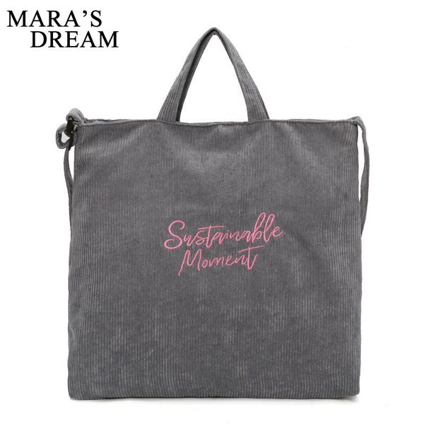 

mara's dream 2019 new large-capacity corduroy shoulder bag female fashion portable canvas bag retro student messenger