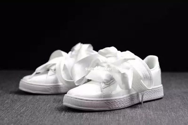 

suede basket heart satin black white and pink flat shoes casual shoes silk banded bow goddess shoes 36-40