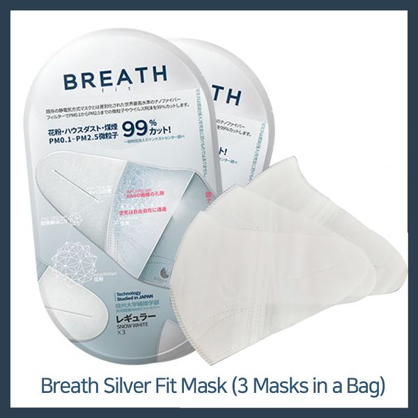 

breathing 30pcs anti dust japan made in korea breath silver mask fit regular