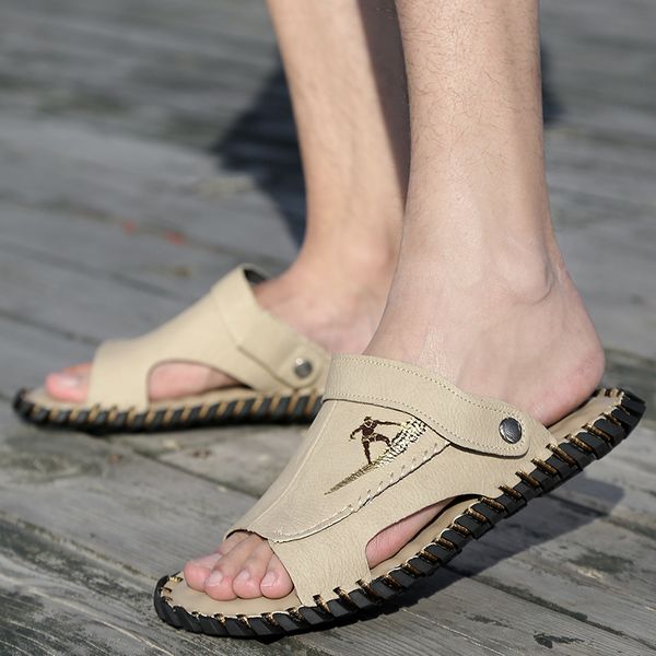 

summer men's casual shoes sandals fashion shoes beach comfortable lightweight breathable non-slip trendrild big size 38-48, Black