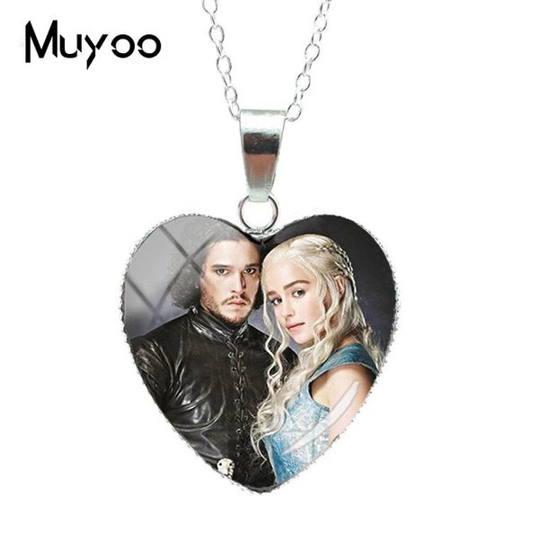 

new game of thrones character heart jewelry nacklace king of the iron throne jewelry winter is coming pendants, Silver