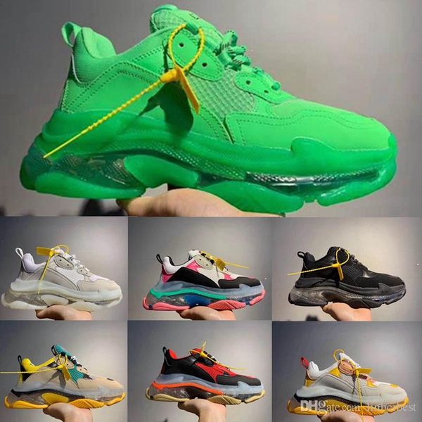 

2019 paris triple-s 17fw crystal luxury dad running shoes platform triple s sneakers mens women vintage kanye old grandpa trainer