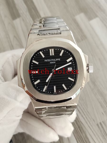 

selling men watch automatic machinery calendar 40mm watch 5711 5711/1a stainless steel black men 40mm business wristwatch, Slivery;brown
