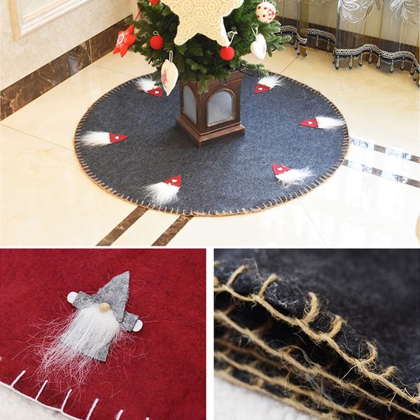 

merry christmas tree skirt party decoration for home floor mat wool felt rug new year christmas tree skirts diameter 100cm