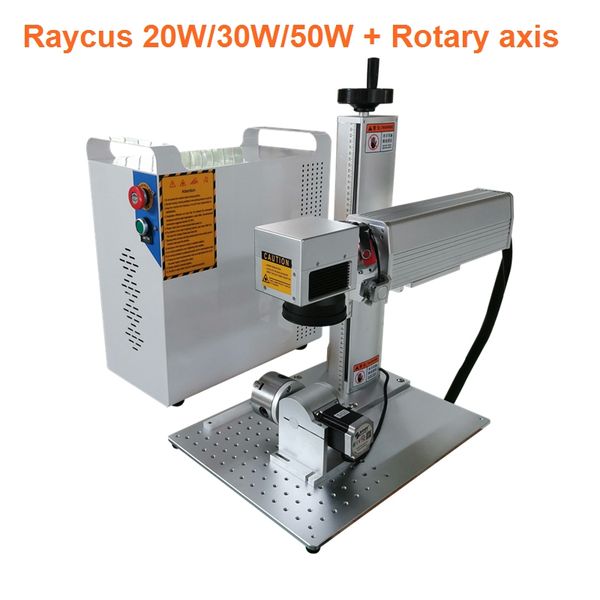 

30w raycus split fiber laser marking machine metal marking machine laser engraving with rotary for all kinds of metal