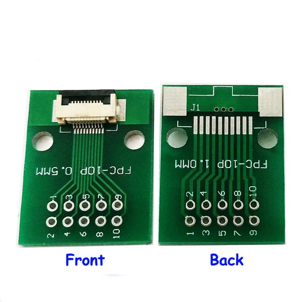 10 PIN 0.5 мм FPC / FFC PCB Разъем розетки адаптера розетки, 10P плоский кабель односторонний розетки для интерфейса экрана ЖК-экрана