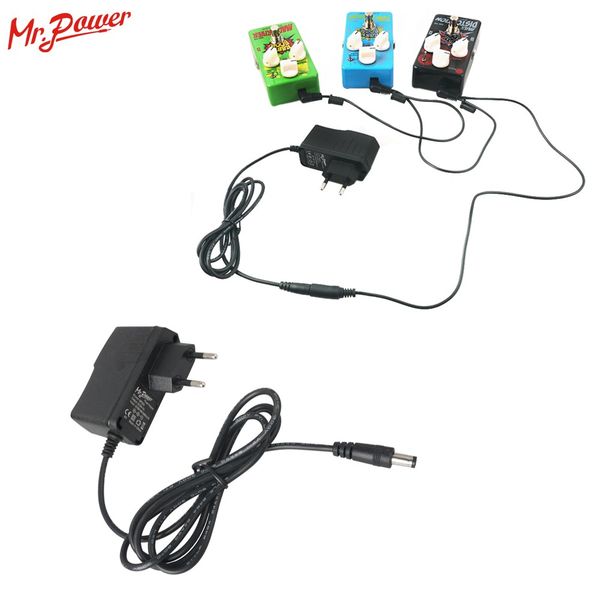 

eu plug ac 110-240v dc 9v 1a electric guitar stompbox power supply adapter for guitar effect pedal board musical instrument 24