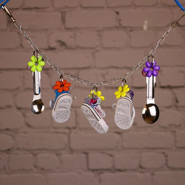 

gnaw parrot sneakers bird metal a soup spoon string toys 100g