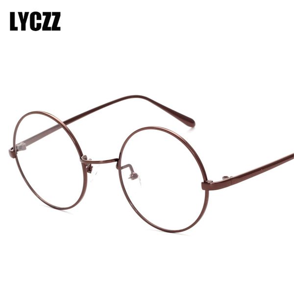 

lyczz vintage round eyewear clear glasses spectacles optical eyeglasses frames women transparent goggle oculos de grau, Black