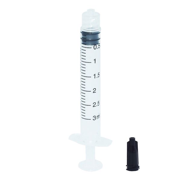 Der Verzicht Spritzen 3cc 3 ml Kunststoff mit Tip Black Cap für präzise Dosieren Pasten, Dicht- und Epoxide Packung mit 100