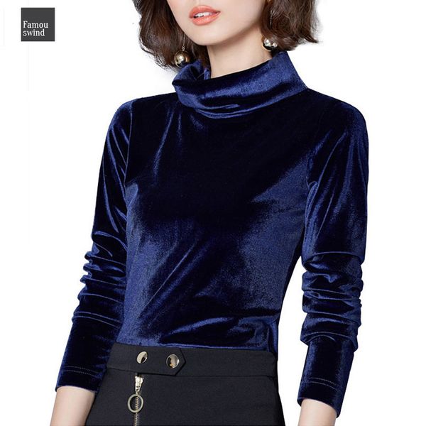 

новые женщины блузы velvet с длинным рукавом водолазка blusas весна sexy велюра рубашках blusas regular top plus size блуза femme, White