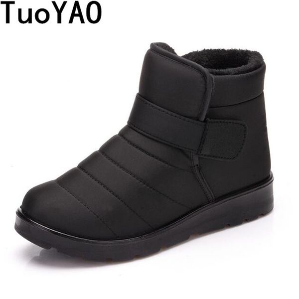 

men ankle boots winter with fur 2019 warm snow boots men winter work shoes footwear fashion rubber outdoor shoes 35-46, Black