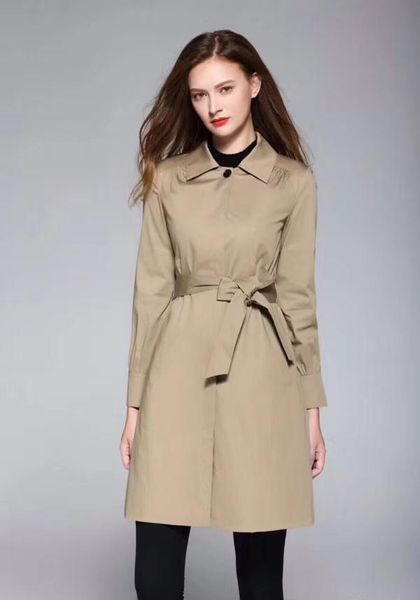 

women's trench coats gabardine long windbreaker belt waterproof double-breasted new english style autumn winter solid color british 79c, Tan;black