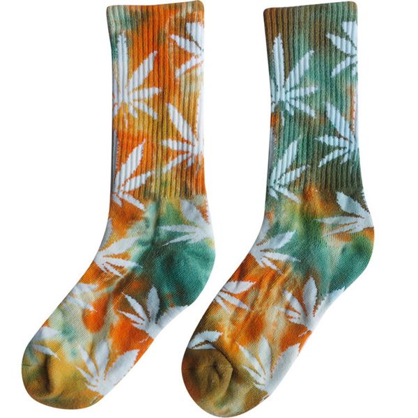 

5 Colors christmas plantlife socks high quality cotton socks skateboard hiphop maple leaf sport socks wholesale A-739