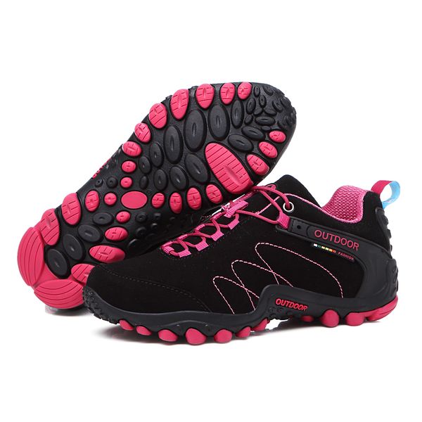 

women leather hiking shoes outdoor explore multi-fundtion walking trekking sneakers wear-resistance climbing sport shoes female