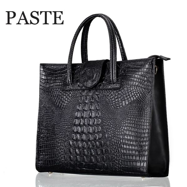 

fashion luxury bag real women's crocodile handbag shoulder leather ol genuine bussiness ladies lappattern cqaqv, Red;black