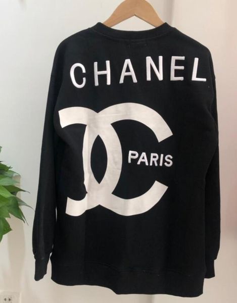

19ss fashion luxury sweatshirt casual women men printed letter paris hoodies hoody pullover long sleeve casual female sweatshirts, Black