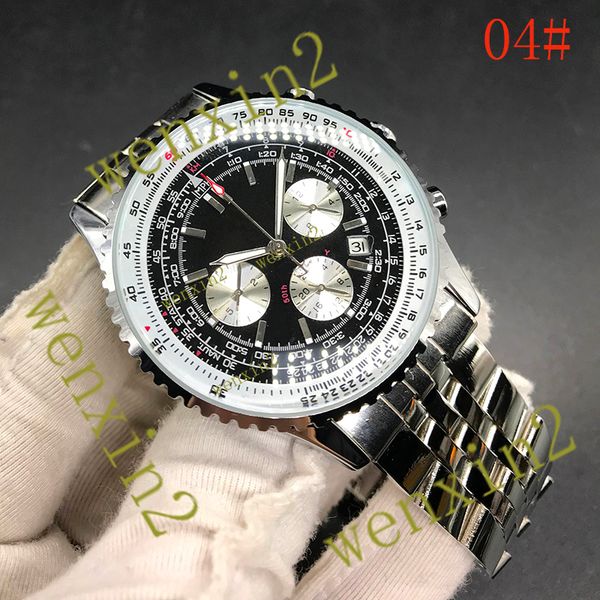 

18 colors luxury watches.stainless steel 2813 automatic. navitimer new black dial blue leather 2019 mmen's watches, Slivery;brown
